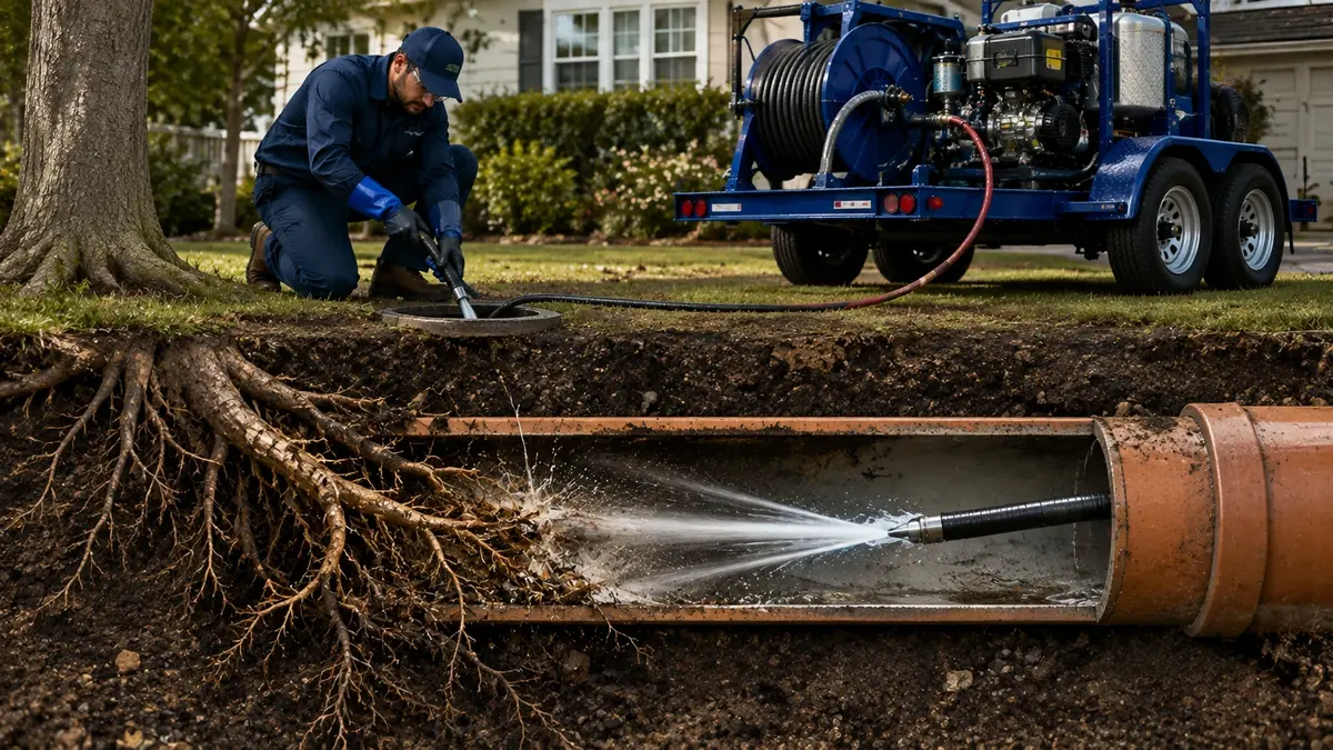 Tree Root Removal with Hydro Jetting in Claremont